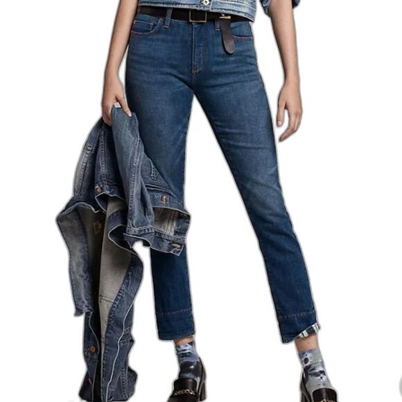 Pilcro Anthropologie High Rise Shibori Tie Dye Cuff Slim Boyfriend Jeans Size 26 - Picture 1 of 16
